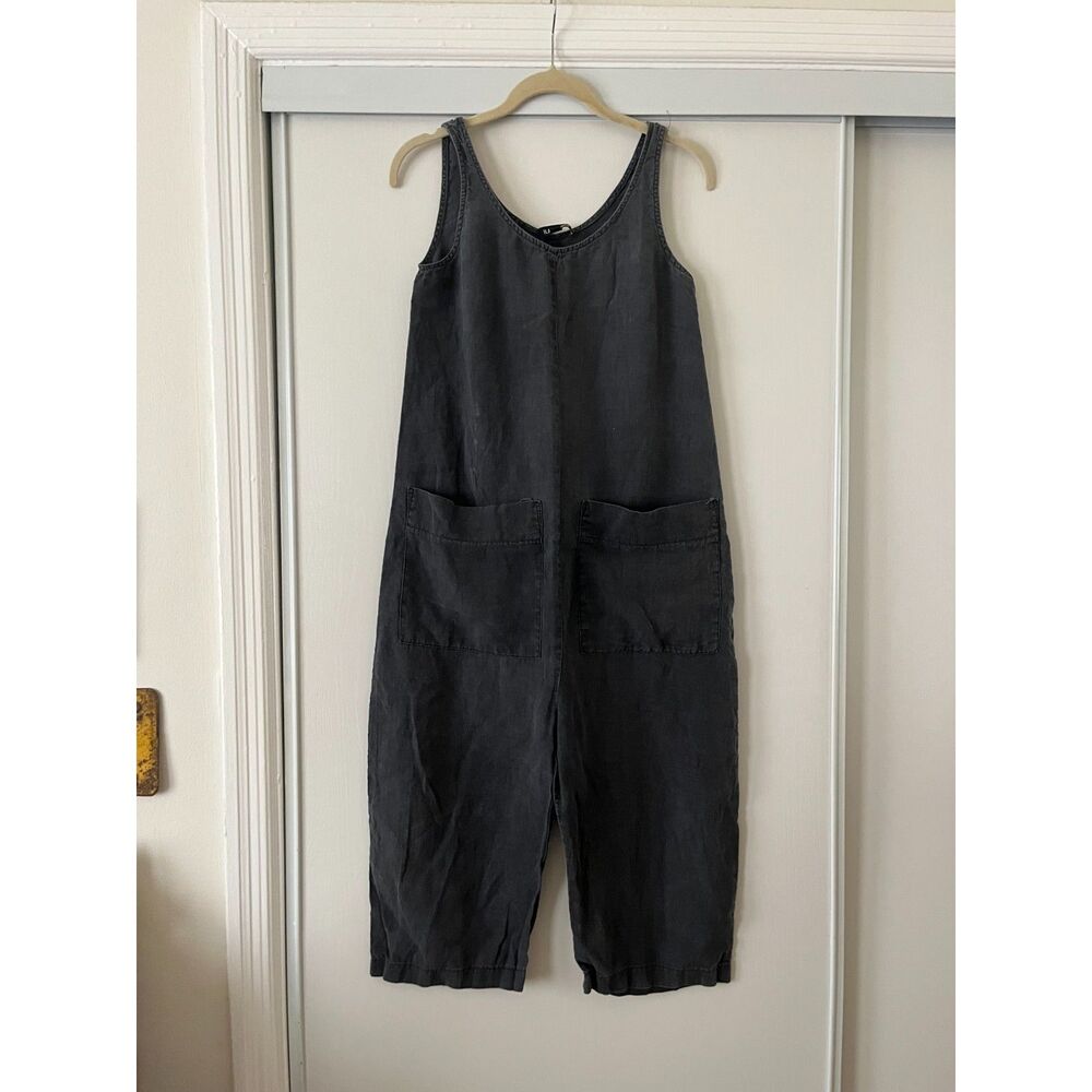 Ilana Kohn Milo Linen Jumpsuit in Dark Grey- xs